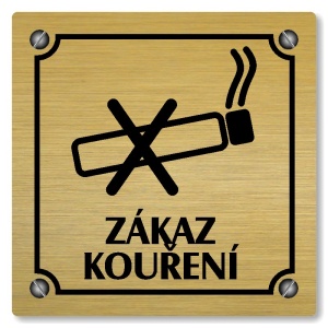 Zákaz kouření, 148x148mm, zlatá, Kansas